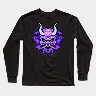 Summon the Demon: Purple Oni Design Long Sleeve T-Shirt